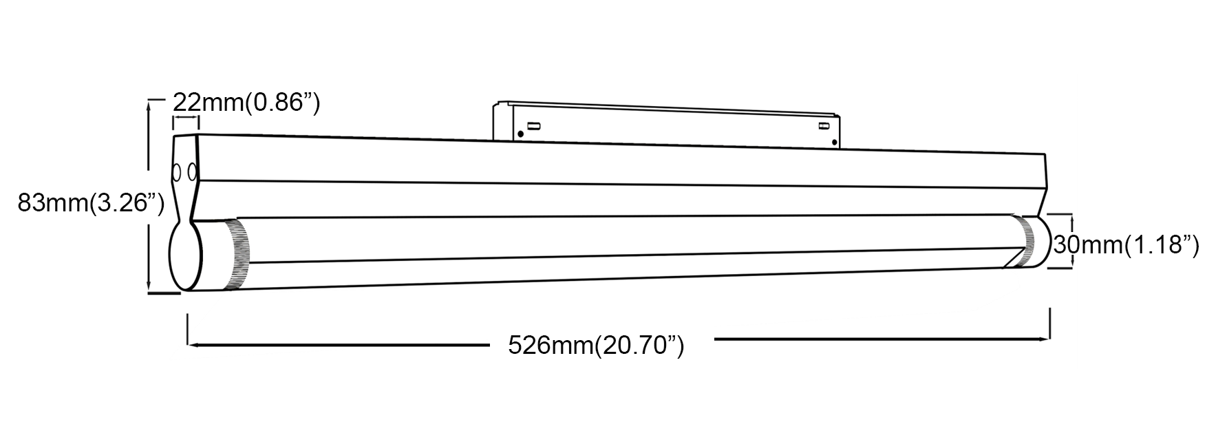 Frosted Rotate ETL Magnetic Linear Light